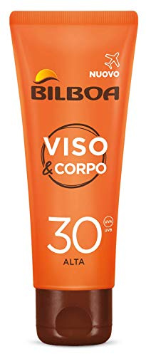 Bilboa Gesichts- und Körpercreme für Gesicht und Körper mit LSF 30, Travel Size für langanhaltende und intensive Bräunung, wirkt den Zeichen des Alterns entgegen, Reisegröße 75 ml