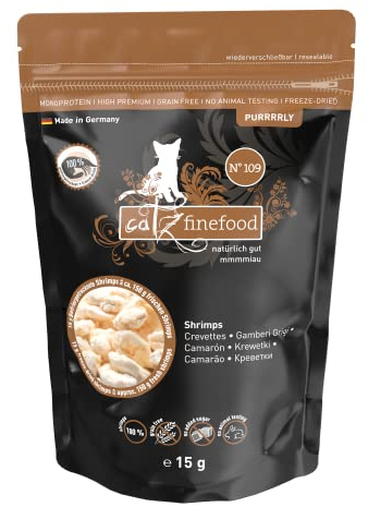 Catz finefood Purrrrly No. 109 Shrimps, gefriergetrockneter Katzensnack/ Katzenleckerli, 6er Pack (6 x 15 g)