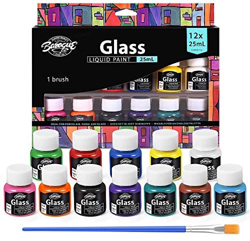 Vernice per vetro colorato, base di lacca per pittura artistica su vetro superiore, vernice permanente per finestre, set di vernici per vetro macchiato di vetro non tossico
