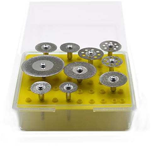 Diamond Cutting Wheel, 10PCS 1/8 Diamond Cutting Discs Cut-Off Wheel Blades Set for Dremel Rotary Tool by Oudtinz