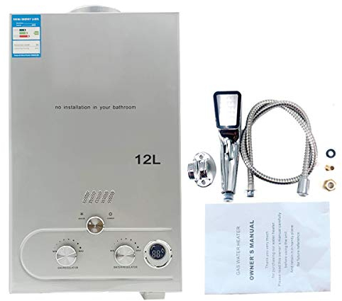Cozyel 12 L LPG Calentador de Agua Calentador de Agua de Gas Licuado 24KW Calentador de Agua Automático LCD Digital Calentador de Agua Instantáneo Propane Gas Hot Water Heater