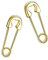 Reffeer Creolen aus massivem 925er-Sterlingsilber, Sicherheitsnadel, Papierklammer, für Damen, Unisex, Nadelmanschetten-Ohrringe (B-Gelb)