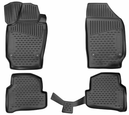 OMAC Gummimatten Fußmatten für Skoda Fabia 2019-2021 TPE Automatten Schwarz 4X