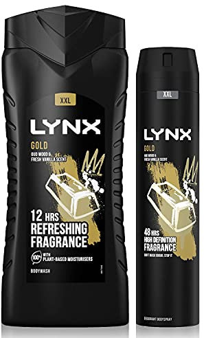 Lynx 12 Hour Refreshing Gold Shower Gel, 500 with Lynx 48 Hour Fresh Gold Body Spray 250ml Leaving you smelling great, Dermatologically Tested, Keep Smelling Irresistible!