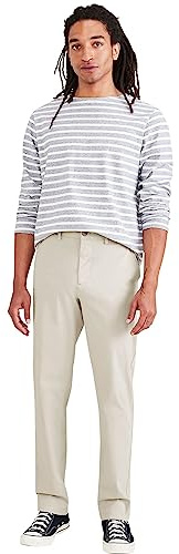Dockers Herren Smart 360 Flex Chino Slim Hose, Sahara Khaki, 33W / 32L