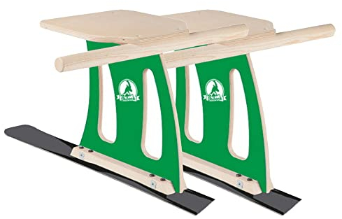 SkiBock XL Skirodel 2er Bausatz Schlitten Ski Schnee Rodel Winter Bastelset grün
