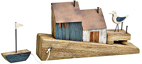 maritime Holz Serie grau-weiss ┼ Schiff/Segler ┼ Leuchtturm ┼ Rettungsring ┼ Bilderrahmen ┼ Deko - Nautic (Bootshaus Blau)