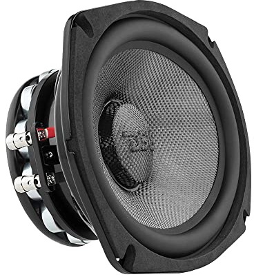 DS18 PRO-CF69.4NR - Altoparlante resistente all'acqua, 15,2 x 22,9 cm, cono in fibra di carbonio medio-basso e anelli al neodimio, magnete 600 Watt 4 Ohm, ideale per moto e sport motoristici (1