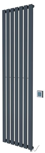 Corwen Anthracite Electric Vertical Radiators - PRE Filled - 516mm (w) x 1850mm (h) Corwen Anthracite - 800W Thermostatic