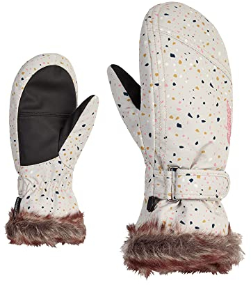 Ziener Mädchen LED Ski-Fäustling/Wintersport | warm, atmungsaktiv, terazzo Print, 3