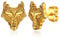 FaithHeart Gold Viking Wolfkopf Ohrstecker Wikinger Wolfkopf Ohrstecker mit Keltischer Knot Punk Retro Viking Ohrschmuck für Geburtstag Weihnachten Vatertag
