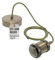 LEDSone Green Brass Vintage Metal Ceiling Pendant Light Fitting, Army Green Round Braided Flex 1m Cable, E27 Lamp Holder Suspended Pendant Light Fitting Kit