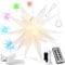 KESSER® 45cm Leuchtstern 3D, LED Weihnachtsstern mit Fernbedienung Farbwechselmodus Timer für innen und außen, Adventsstern Beleuchtet hängend Bunt Stern + Warmweiß Licht