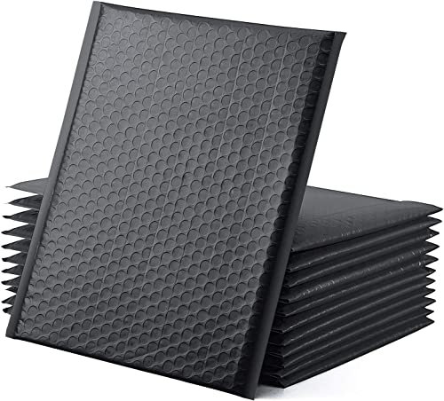 30 Pack Poly Bubble Mailers A4 Black 254 x 330mm (10x13 Inch) Padded Envelopes Bubble Lined Poly Mailer Self-Seal for Packaging Shipping Mailing