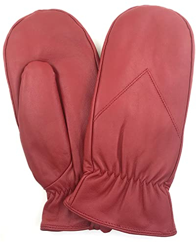 ZLUXURQ Damen Lammleder Handschuhe Handschuhe Dickes Fleece gefüttert