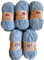 Ilkadim Export 5 x 100 Gramm Himalaya Dolphin Strickwolle, Babywolle einfarbig, 500 Gramm Wolle Strickgarn Super Bulky (hell blau 80306)