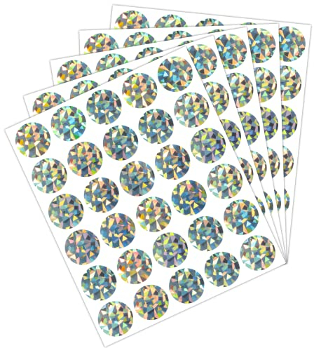 150 Pack Scratch Off Etiketten Aufkleber, 2,5 cm runde Kreis selbstklebende Rubbelkarten für DIY Scratch Off Belohnungskarte (Holografisches Silber)