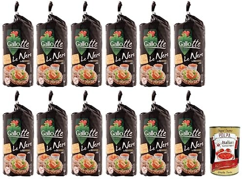 Italian Gourmet Le Nere gallette riso nero Mais-Reiswaffeln 12 x 100g | Cereali integrali e gusto tostato; leicht, knusprig, senza frittura für, Gesamtnettogewicht 1,2 kg + Kostenlos Polpa 400g