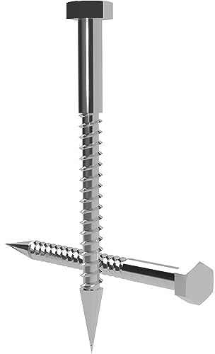 Offgridtec Viti per legno esagonali in acciaio inox M8 DIN571, lunghezza 200 mm, 100 pezzi