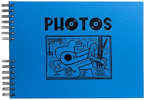 Exacompta - Art.-Nr. 16785E - Spiralalbum Musicart blau - 150 Fotos - 50 schwarze Seiten - Format 32 x 22 cm - blauer Einband mit schwarzer Designmarkierung