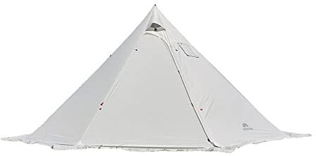 Vilemoon Tipi Warmzelt mit feuerhemmendem Ofenheber für Rauchrohre, 3 ~ 4 Personen, leicht, Tipi-Zelte mit Schneeschock für Familien-Team, Outdoor, Rucksackreisen, Camping, Wandern (weiß)