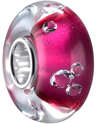 Materia Glas Bead Silber 925 - Damen Charms Anhänger pink 1422