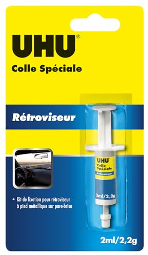 UHU Colle spéciale rétroviseur - colle forte pour voiture, rétroviseur, résiste aux vibrations, tube 2g