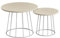 VASAGLE Couchtisch rund, 2er Set, modern, runder Beistelltisch, mit Stahlgestell, für Wohnzimmer, Schlafzimmer, naturbeige LCT045K67