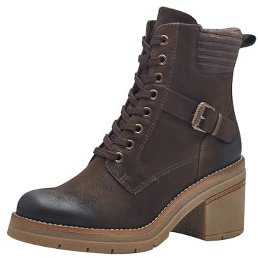 MARCO TOZZI Stivaletti da Donna con Lacci 2-25287-43, Stivali alla Moda, caffè, 37 EU