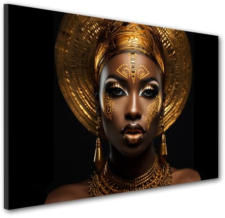 African Dreams, afrikanische Frau Wandbild Leinwandbild Kunstdruck XL Deko Größe 120x80x2cm
