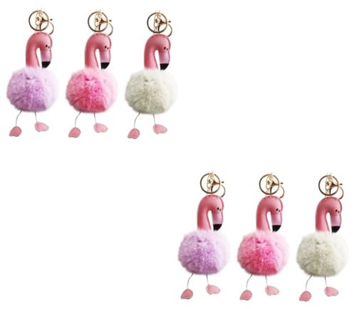 SOIMISS 6 Pièces Porte-Clés Flamant Rose Porte-Clés En Peluche Porte-Clés En Peluche Porte-Clés De Voiture