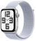 Apple Watch SE (2. Generation) GPS 44 mm Smartwatch mit Aluminiumgehäuse in Silber und Sport Loop in Blaue Wolke (One Size). Fitness und Schlaftracker, Unfallerkennung, Retina Display, CO₂ neutral