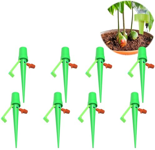 Lonwiner 8 irrigatori automatici per piante, irrigazione a goccia, kit a goccia, bottiglia regolabile, per giardino, piante e irrigatore, per giardino interno ed esterno