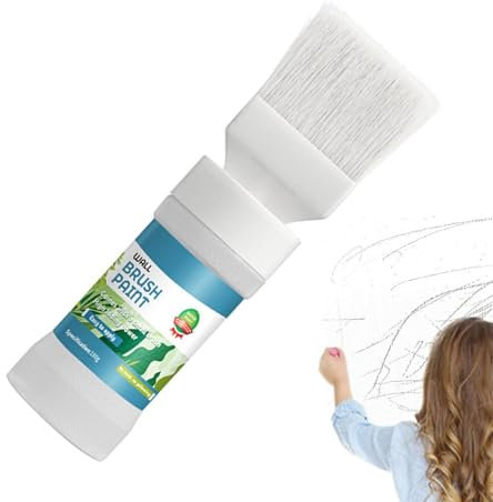 Wandfarbe, Weiß, zum Ausbessern von Wandfarben, weiße Wandfarbe, mit Pinsel, schnell trocknender Fleckenentferner für Graffiti, Flecken, Risse und Kratzer