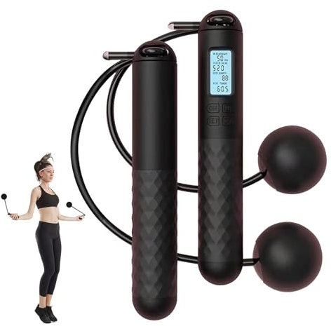 Corde a Sauter Sport Sans Fil avec Compteur de Calories Corde à Sauter Intelligente Corde à Sauter Sans Fil Roulements à Billes en Acier Jump Rope pour Adultes & Enfants pour Fitness Perte de Graisse