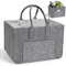 Haiane Filztaschen Shopper aus 4mm Filz – Tragekorb mit Griffen – Filztasche mit Fächern für Strand, Auto, Picknick, Robuster Tragekorb als Einkaufswagentasche, Mutti Korb (Grau & Hellgrau)