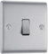 AMK® BG Nexus Brushed Steel Satin Chrome Single Light Switch 1 Gang 2 Way 10A