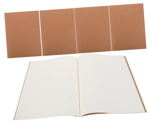 FUNOMOCYA 5pezzi Bianco Non Rigati Copertina in Carta Kraft Album Per Disegni Appunti e Personale