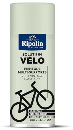 RIPOLIN, Solution Vélo, Aérosol Peinture, Finition Mate, Format Spray pour une application rapide, Ne coule pas, Riche en pigment, Résiste aux UV et conditions extérieures - Vert Vintage - 400 ml