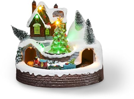 Syfunlv Weihnachtsbaum Spieluhr,Vintage Spieluhr mit Weihnachten Lauren,Weihnachtsdekoration Spieluhr Geschenk,Harz Mikrolandschaft Dekoration,Schneemann Elch,für Kinder,Familie (Stil 6)