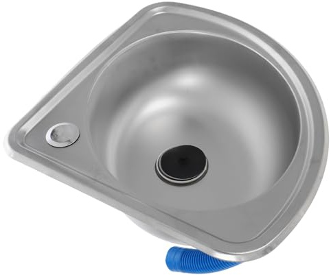 TOBBOMEY Lavello da Cucina Piccolo in Acciaio Inox per Motorhome Design Salvaspazio con Singola Vasca Sospesa Lavello Pratico per Camper e Bagno Installazione Parete Colore Colore Casuale