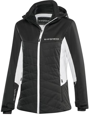 Black Crevice Damen Wintersportjacke I 10.000 mm Wassersäule I Wasserdicht & Atmungsaktiv I Ski- & Outdoorjacke mit Schneefang & abnehmbarer Kapuze I Warm & funktional