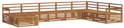 vidaXL Sofagarnituren 8 pcs Natur Massivholz Akazie, Garten Lounge, modernes Outdoor Sofa, strapazierfähiges sectional, Terrassenmöbel für Bequeme Sitzgelegenheiten
