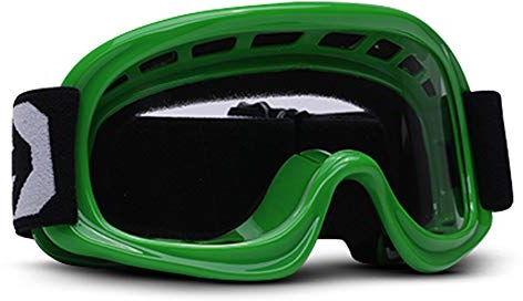 ARMOR HELMETS® AG-49 „Green“ · Kids Cross-Brille · Kinder Schutz-Brille MX Enduro Moto Sport Pocket-Bike Junior Goggles verspiegelt Kinder-Helm Cross-Helm Motorrad-Helm · BLACK SILVER CLEAR
