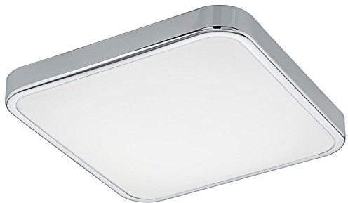 EGLO LED Badezimmer-Deckenlampe Manilva 1, 1 flammige Deckenleuchte, Material: Stahl und Kunststoff, Farbe: Chrom, weiß