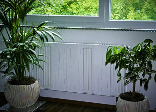 Heizkörperverkleidung 60 x 20 cm Design: Rain, weiß (SET=3 Stück) Marke: Szagato (Heizkörper-abdeckung für Heizkörper/Heizung Heizungs-verkleidung Heizkörper-verkleidung Heizungs-abdeckung)
