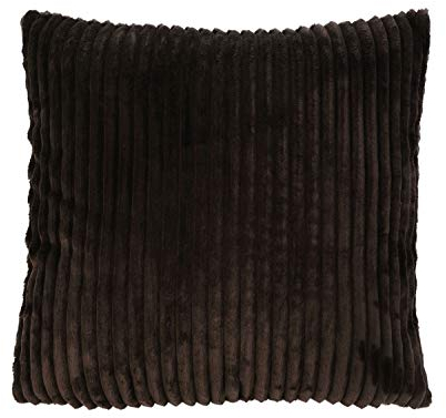 Gözze - Kuschelweicher Kissenbezug in Cord Optik, 2er Set, 50 x 50 cm - Dunkelbraun