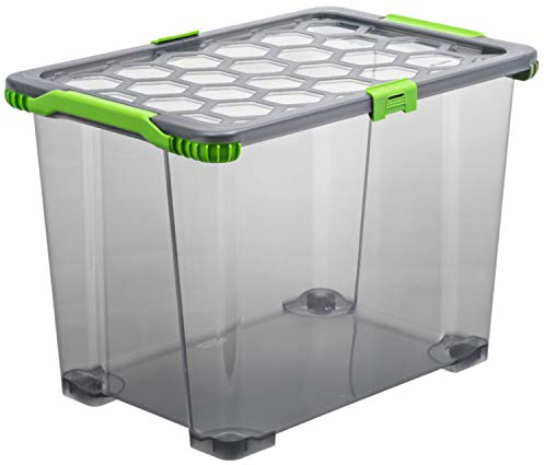 Rotho Evo Total Protection Aufbewahrungsbox 65l mit Deckel und Rädern