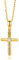 MIORE Schmuck, Goldkette Damen, Kreuz Kette mit Solitär Diamant Kreuz Anhänger, Gliederkette Gold, Kreuzkette 9 Karat 375 Gelbgold, 45 cm lang, Halskette Damen