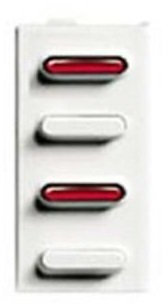 BTICINO TERRANEO 337542 PIVOT - Blocchetto 2 pulsanti + 2 led